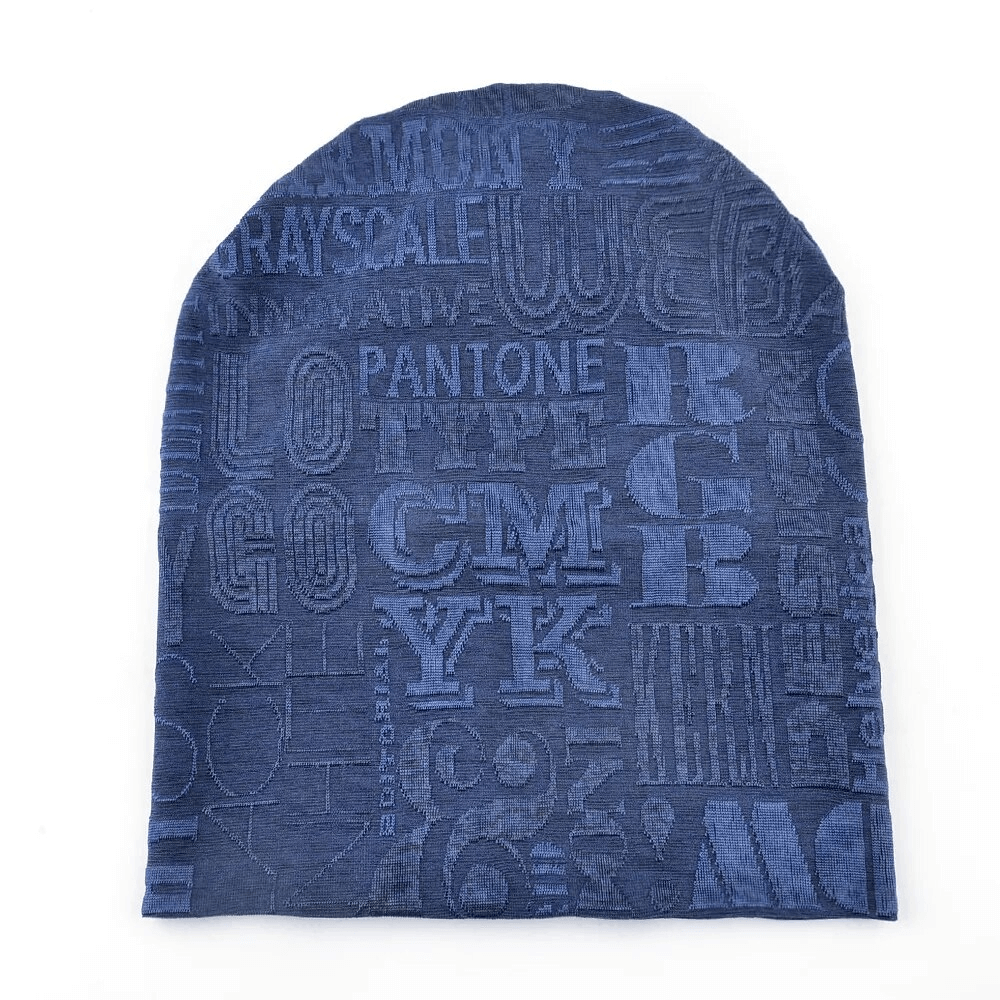 Casual unisex hat with knitted letters and flower pattern, cotton-polyester blend, perfect for stylish outdoor activities - SF1694
